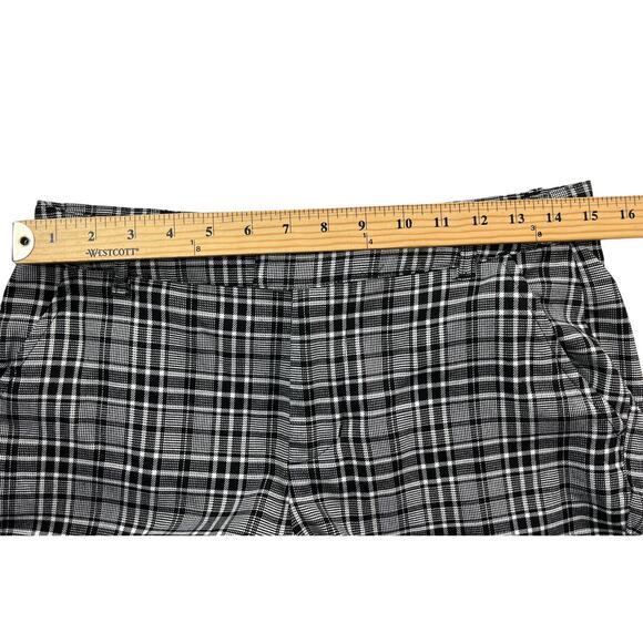 Hot Topic Womens Size Large L Black and White Plaid High Rise Pants 30"W x 28"I - Picture 9 of 16